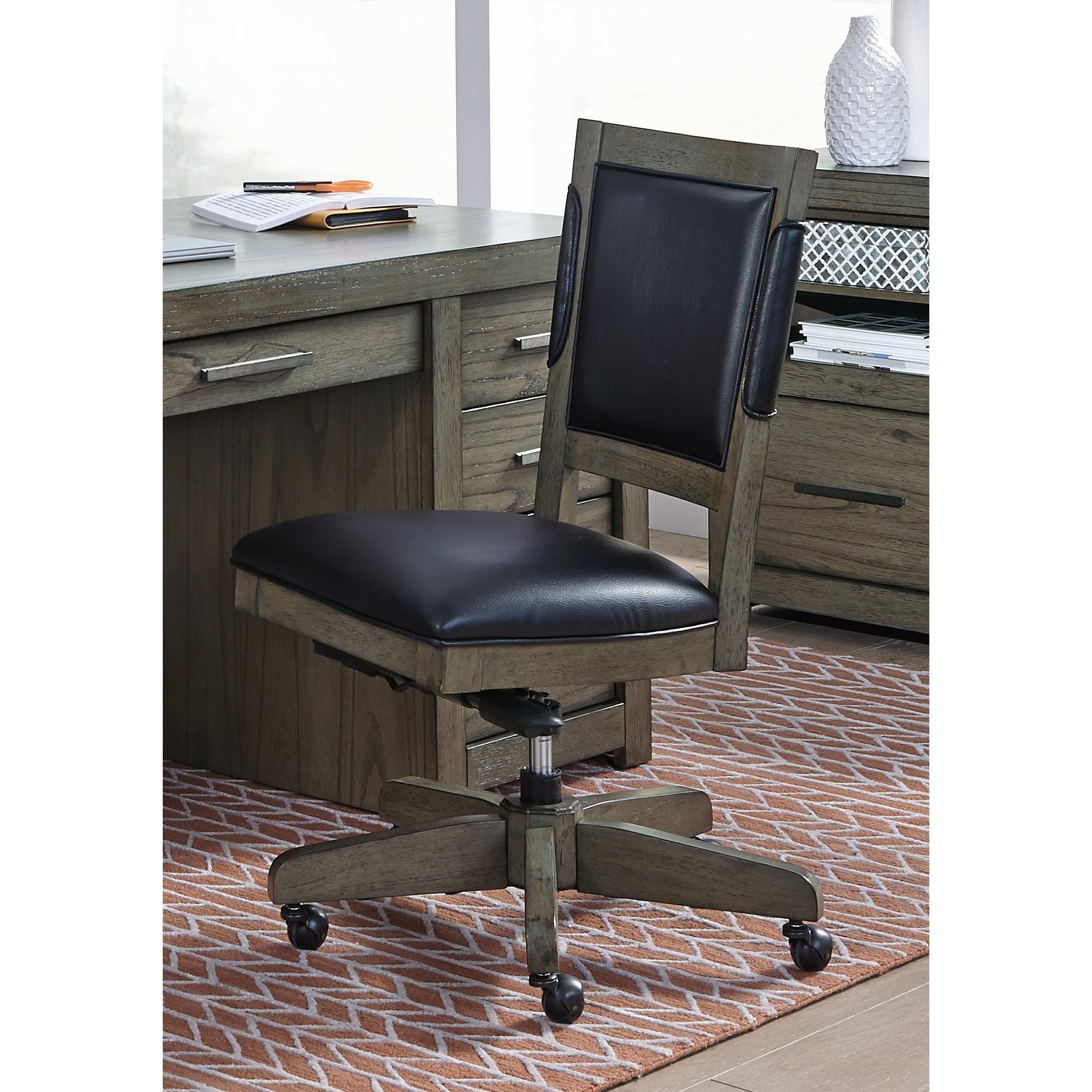 Aspenhome Modern Loft IML366GRY Office Chair with Gas Lift Seat and